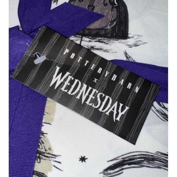 NWT POTTERY BARN Wednesday Halloween Twin XL Sheet Set Addams Family - Picture 2 of 3